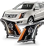AKKON - Fits 2010-2016 Cadillac SRX [Halogen Type] Projector Black Headlights Pair w/Dual LED DRL Switch Signal Lamp