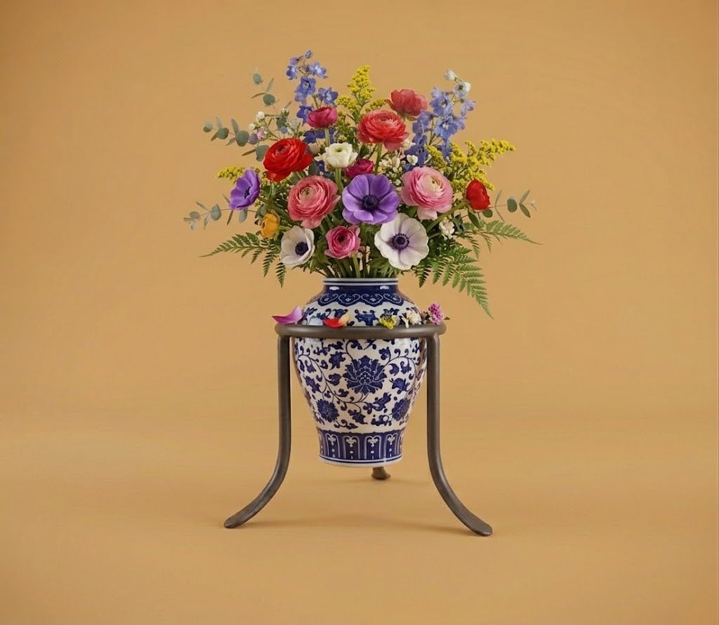 Trespolo Trépied jardinière en fer forgé modèle Vesuvio 24 cm