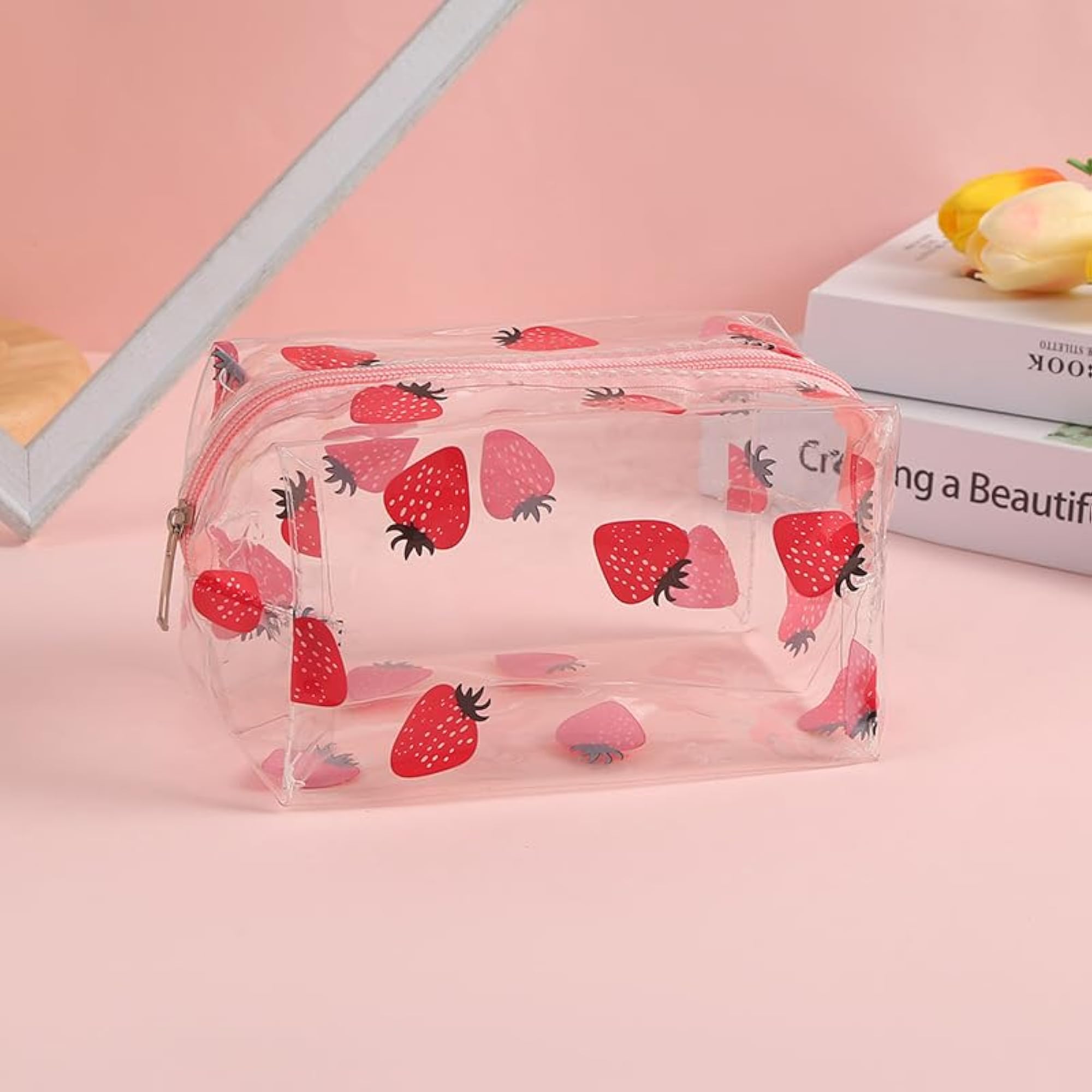 Butterfly Print Clear Toiletry Bag Transparent Makeup Bag