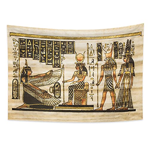 YONGFOTO 100x70cm Égypte ancienne Tapisserie Pharaon Dieu Horus Hiéroglyphes Papyrus Symbole Civilisation ancienne Tenture Tapisseries Pour la maison Decor de mur Table Cloth Couverture