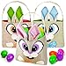 JOYIN 3 Pcs Osterhasen Geschenktüten aus Segeltuch für die Ostereiersuche, Oster Korb, Ostergeschenke kinder Geschenktüten zum befüllen mit Griffen, Oster-Kinder-Partyzubehör