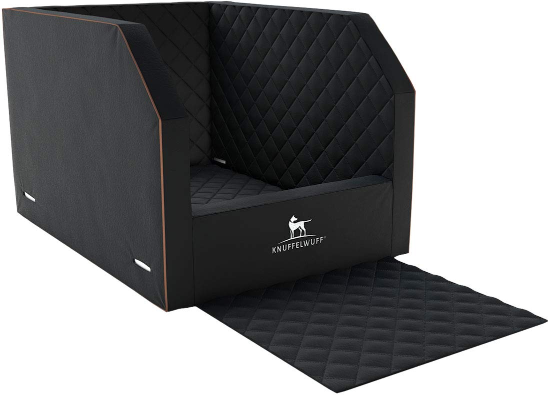 Knuffelwuff Cargo Hundebox Auto Hunde Autositz Hundetransportbox Transportbox Hund Rücksitz 60 x 50 x 50cm Schwarz