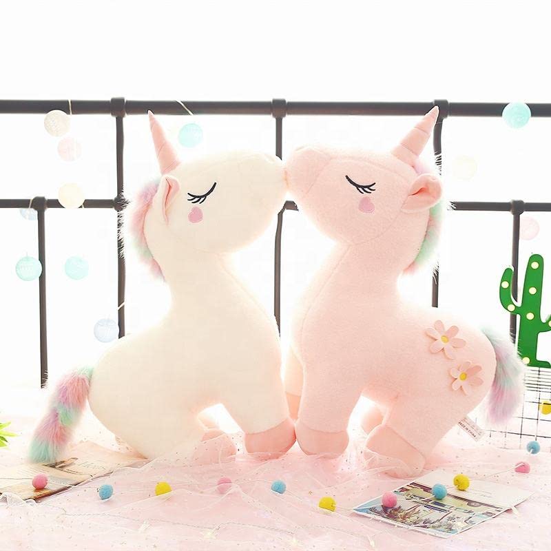 Image of AVSHUB Unicorn Plush Soft Toy for Kids, Boys & Girls | Rainbow Fur Stuffed Unicorn Toy for Playtime, Room Decor & Birthday Gift | White | 50 cm