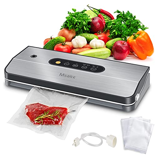 Automatischer Vakuumiergerät, MSAKE Folienschweißgerät für Sous Vide Kochen und Frischhalten von Lebensmitteln, Trocken…