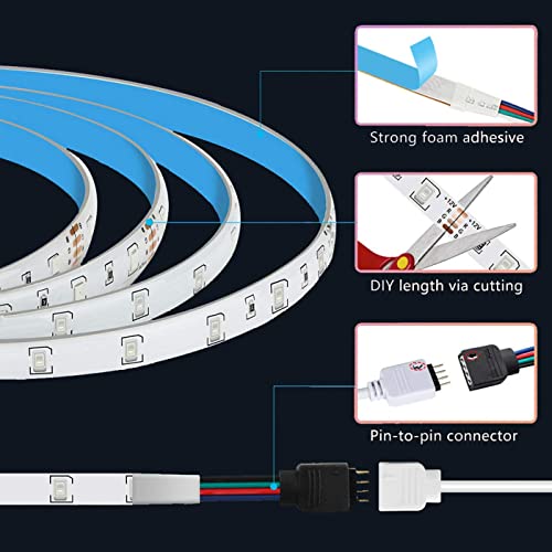 Kitmose Rgb Led Strip Lights, 16.4 Ft 300 Led Fairy Lights, Color Changing Led Light Strip Waterproof With 44 Keys Ir Remote Control For Bedroom Party Wedding Indoor Outdoor Wall Decor #TOP6