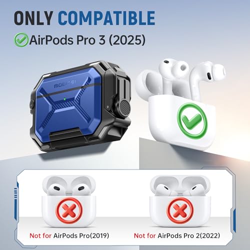 Image of MOBOSI for AirPods Pro 3 Case [IP68 Waterproof Case for iPods Pro 3&Compatible with MagSafe] Military Grade Protective Earpods Pro3 Cover with Secure Lock, Keychain & Phone Stand (2025),Royal Blue