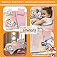 Aminata kids Kinderbettwäsche 135x200 Baumwolle Mädchen Einhorn Motiv Kinder-Wende-Bettwäsche-Set rosa Mond & Sterne, Regenbogen