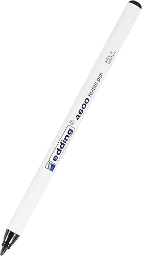 Vista 23 de edding 4600 rotulador textil - azul orient - 1 bolígrafo - punta redonda 0.039 in - bolígrafos de tela permanentes para dibujar sobre textiles