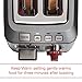 Wolf Gourmet 2-Slice Extra-Wide Slot Toaster with Shade Selector, Bagel and Defrost Settings, Red Knob, Stainless Steel (WGTR102S)