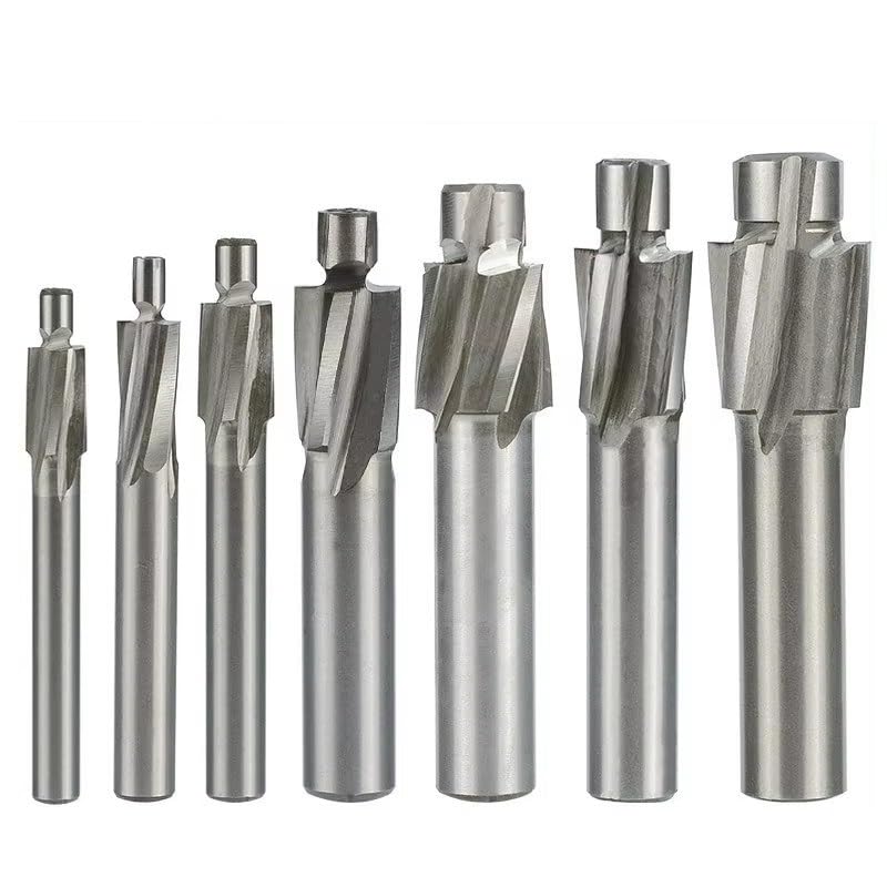 Milling Cutter 1pc 4 Flute HSS Counterbore End Mill Pilot Slotting Bit for Metal Drilling Counterbore Mill,M10 Full Grind