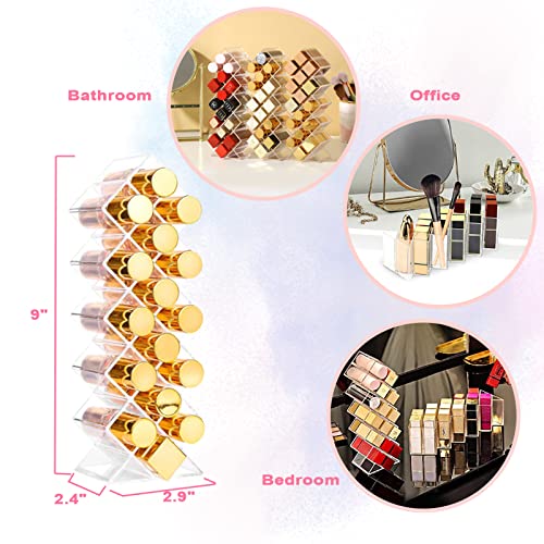 V-Hanver Makeup Organizer Combo - 360° Rotating Makeup Organizer With 7 Adjustable Layers Acrylic Skincare Organizer Large Cosmetic Display Case Clear Perfume Organizer With Makeup Lipstick Holder #TOP4