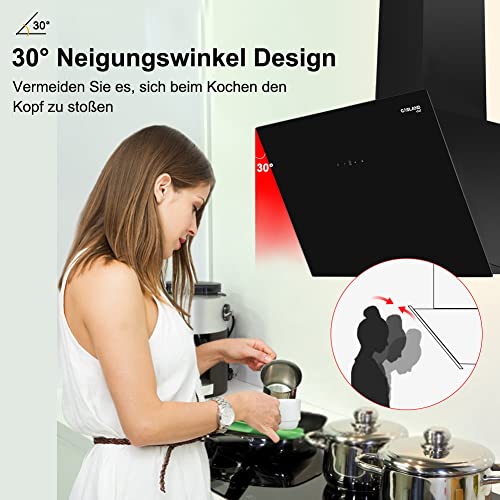 Gasland-Chef-AR60BS-Campana-Extractora-Decorativa-60cm-Campana-Extractora-de-Pare-Cocina-Inclinada-600-mh-3-Velocidades-de-Exrtaccion-Tacto-del-Sensor-Negra