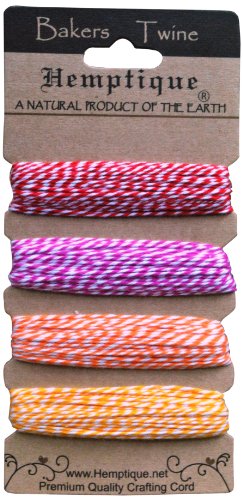 Hemptique - Set di 4 spaghi Bakers Twine, Cotone a...