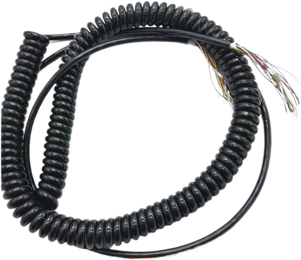Kabel elektryczny o długości 5 metrów i 21 żyłach | Zwinięty przewód sieciowy, kręcony, sprężynowy, spiralny z kołem ręcznym CNC