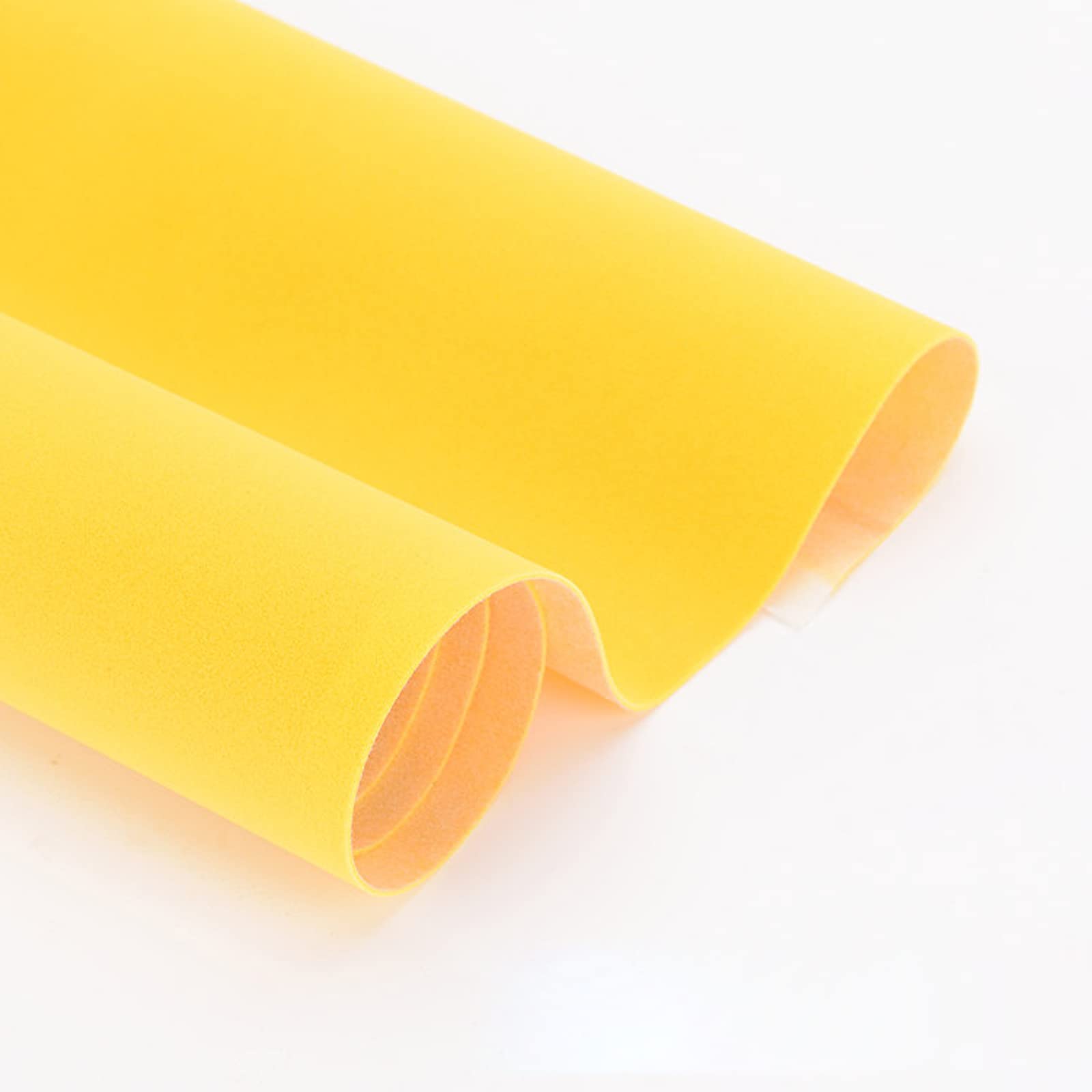 Samoprzylepna aksamitna wyściółka aksamitna, Samoprzylepna tkanina aksamitna flokowana, szerokość 1,48 m, wielokolorowa, wiele rozmiarów(Lemon Yellow,1.48 * 1m)