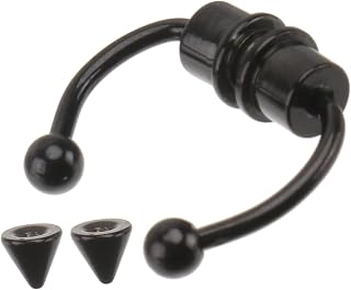 2 Peças Piercings Magnéticos De Piercing De Nariz Falso Joias Acabamento Preto Decoração Preta Anel De Nariz Decoração Anel De Ferradura Nariz Elegante Joia De Nariz Joias