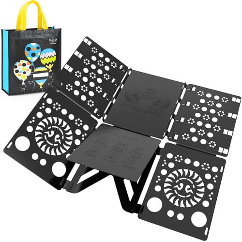 BoxLegend Shirt Folding Board T Shirts Clothes Folder Durable Plastic Laundry Liners Sorter, Black