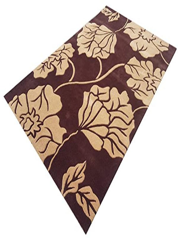 Image of Embossed Handmade GH Wool Thick Geometrical Carpet is a Stylish and Practical Addition to Any Living Room 6X9