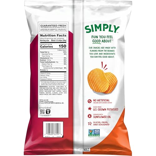 Simply Ruffles Hot & Spicy Potato Chips, 7.5 Oz