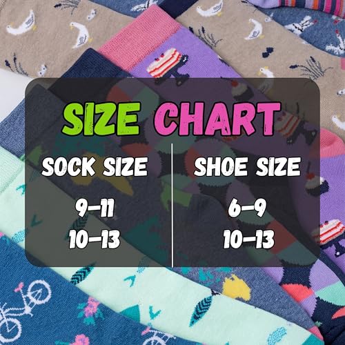 Image of Tipi Toe Women's Fun Patterned Dress Socks, 12-Pack Lightweight Colorful Crew Socks, Casual Novelty Assorted Designs