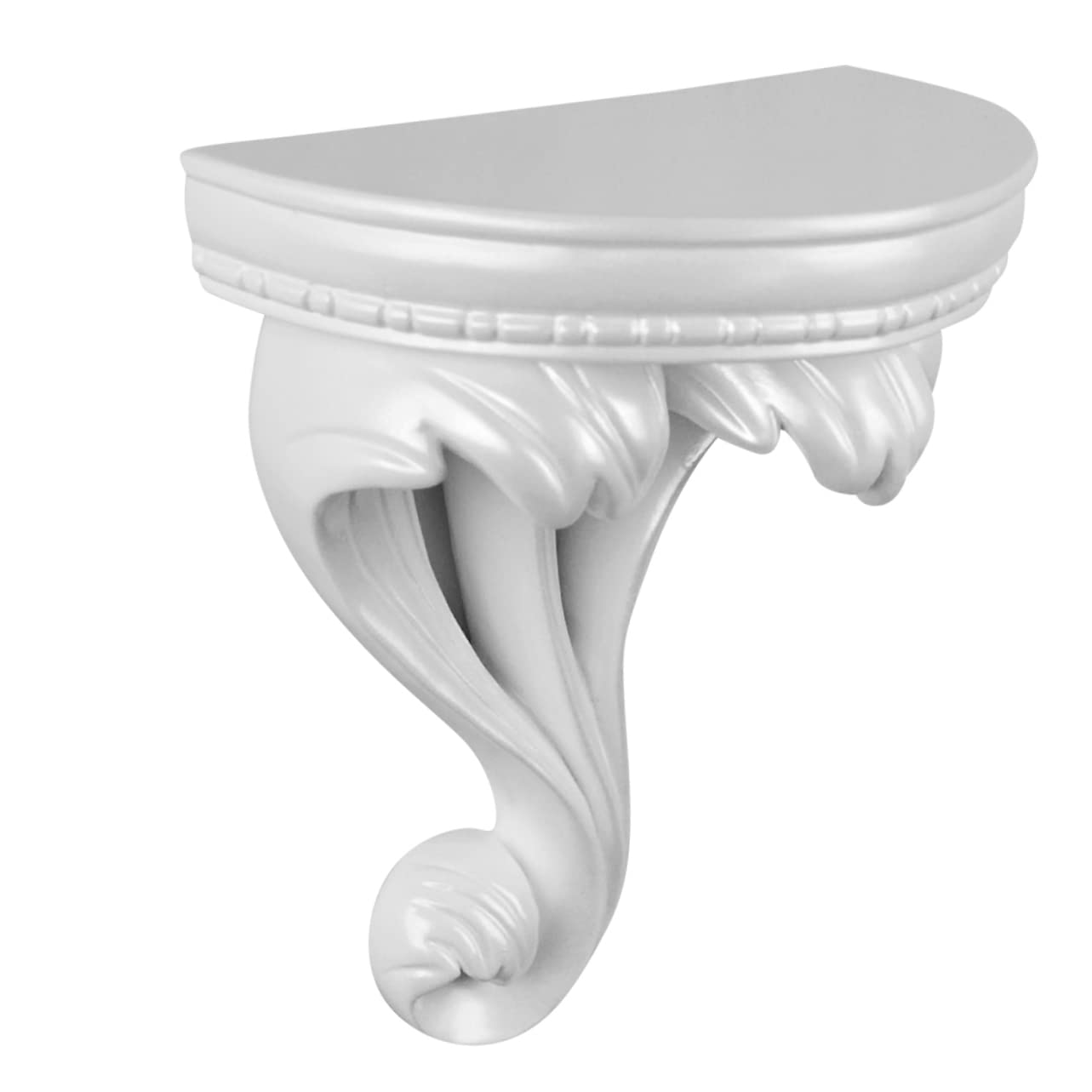 Mensola da parete in macramè, design barocco, stile vintage, per libri e articoli vari, in resina bianca, supporto per esposizione e telefono