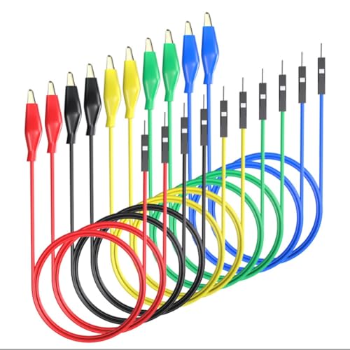 Osmond Cables de Prueba de Silicona Flexibles y Suaves para Pruebas Eléctricas P1533 con Pinzas de Cocodrilo para Puentes Macho de Placa de Pruebas.