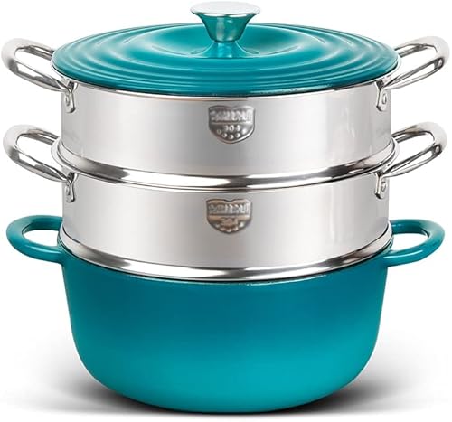 PDGJG - Vaporizador de acero inoxidable multicapa olla de sopa grande sartén antiadherente esmaltada