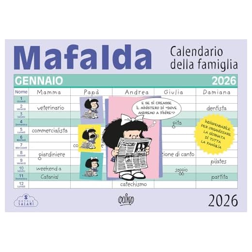 Mafalda. Calendario della famiglia 2026