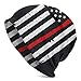 Produktbild Red Line American FlagUnisex Frauen Männer Slouchy Beanie Hat Übergroße Baggy Skull Cap Stretchy Strickmütze