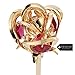 Matashi Double Rose Crystal Studded Flower Ornament Dipped in 24K Gold