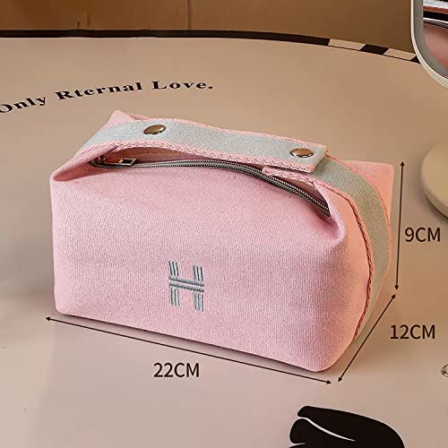 Image of House of Quirk Makeup Bag for Purse Travel Makeup Bag Hanging Travel Toiletry Bag Portable Cosmetic Organizer Bathroom Storage Wash Bag Unisex (Pink)