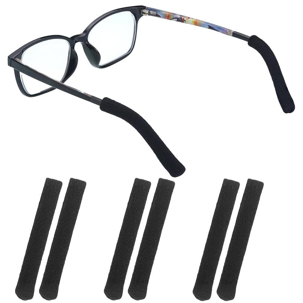 Harniruco 3 Stück Brillen Ohrclips Weiche Gestrickte Baumwolle Brillen Ohrpolster Angenehm zu Tragen Verhindert das Verrutschen der Brille, Geeignet für alle Arten von Brillen