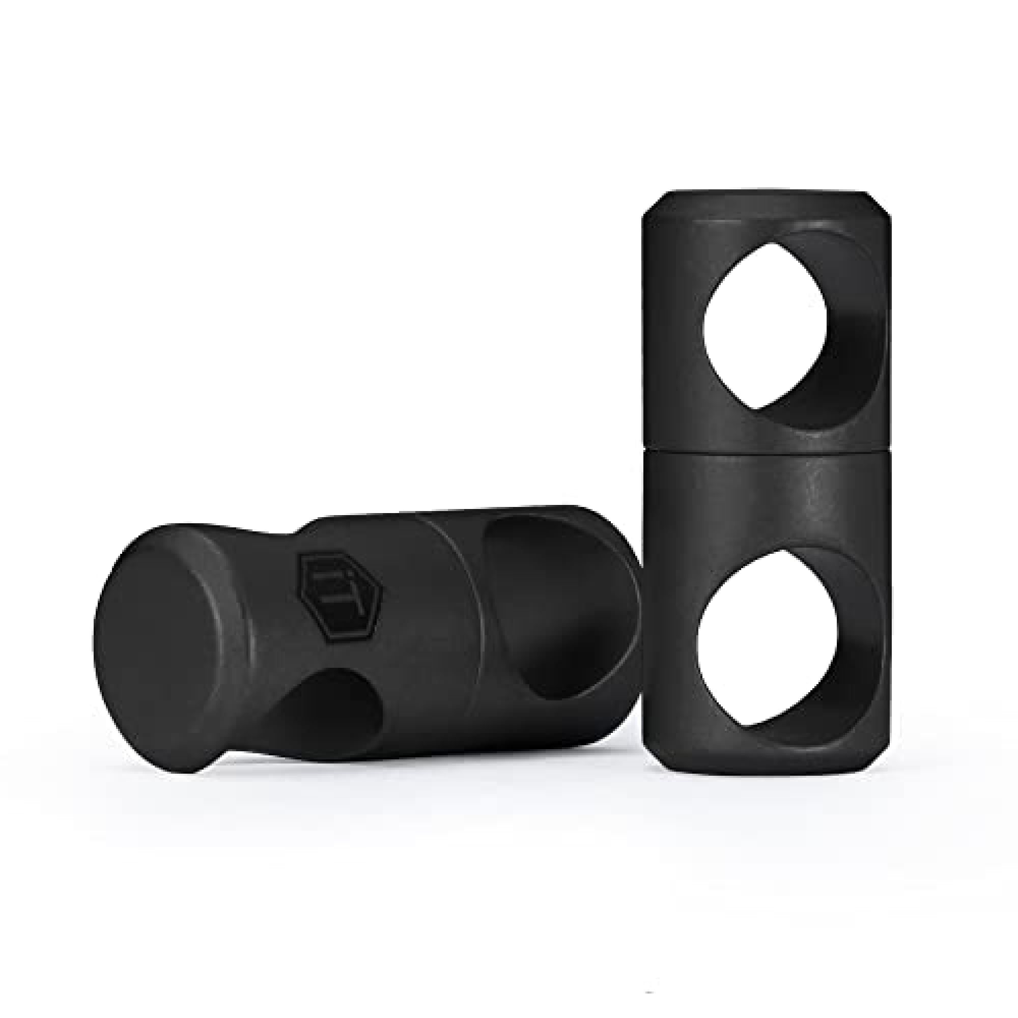 Keyunity Unisex Ka07-Black Ka07 Titanium Swivel Key Clip Split Ring Connector 2 Pieces, Anti Keychain Tangle 360° Rotating Organiser For Carabiner & Key Ring (Black)