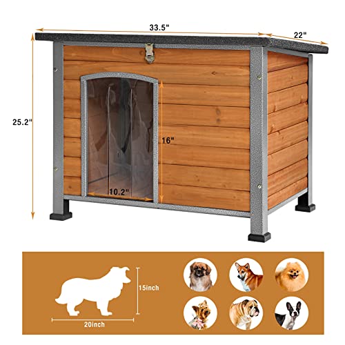 Dog House for Small to Large Sized Dogs, Indoor Outdoor Doghouse Puppy Shelter with Elevated Floor Durable Waterproof Dog Kennel, Dog Home with Iron Frame - Anti Bite - Image 6