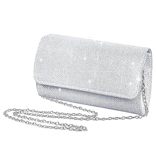 KRYMXAR Clutch Silber Glitzer, Elegante Abendtasche für Damen,...