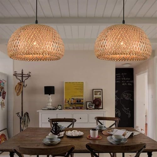 Lustre tissé à la main E27 avec hauteur réglable pour chambre - 2