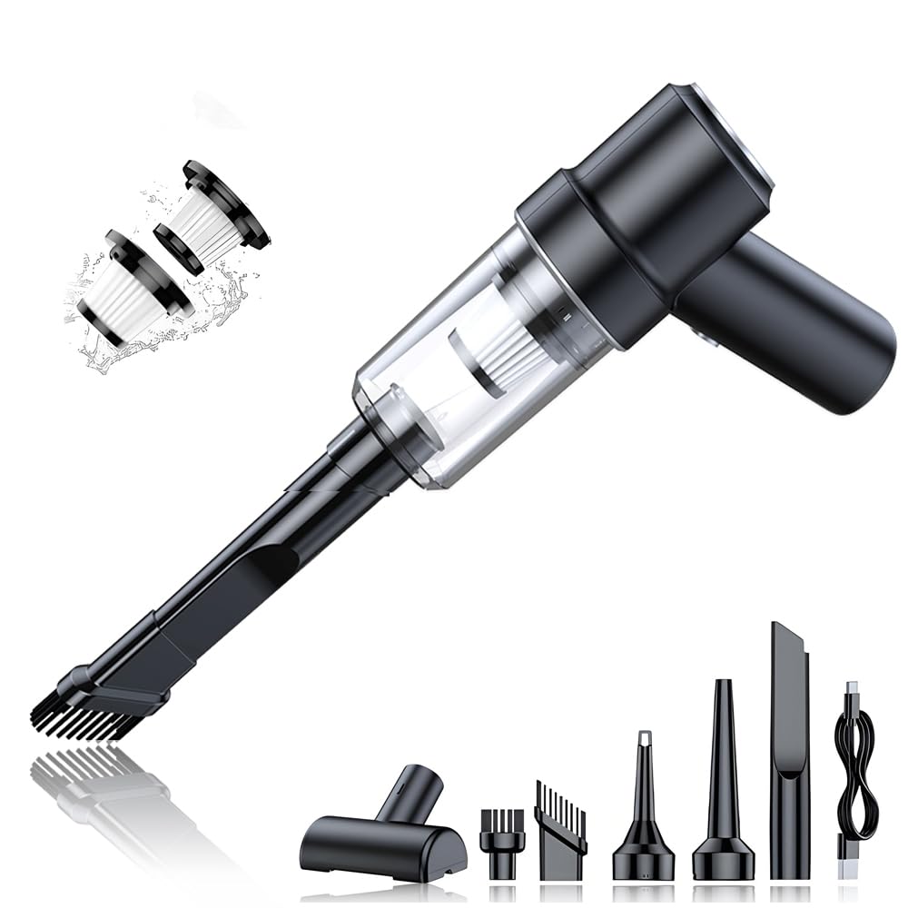 Portable Handheld 3 in 1 Multi-Functions Vacuum Cleaner Power 50W 6500PA Blowing,Suction and Inflating,Rechargeable and Cordless, Low Noise Long time Working.Dual Colors(Black and Silver)-picture-21
