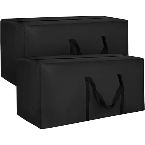 AIGOTSUKI 2 Pack Cushion Storage Bag Waterproof Outdoor Cushion Storage Bag 68" L x 30" W x 20" H Large Patio Cushion Storage Bag with Handle and Zipper