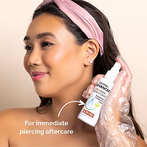 Studex Advanced 2-In-1 Piercing Aftercare & Cleanser – Hypochlorous Spray For Body And Ear Piercing, Hypoallergenic Formula For Sensitive Skin (3.4Oz) #TOP6