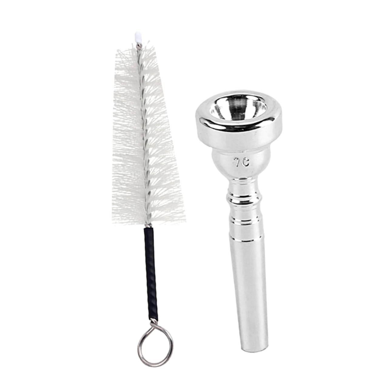 BESTonZON 2pezzi Mouthpiece Per Tromba Metallo Placcato Argento Pulizia Per Design Forma Proiettile Per Professionisti e Principianti Suono e