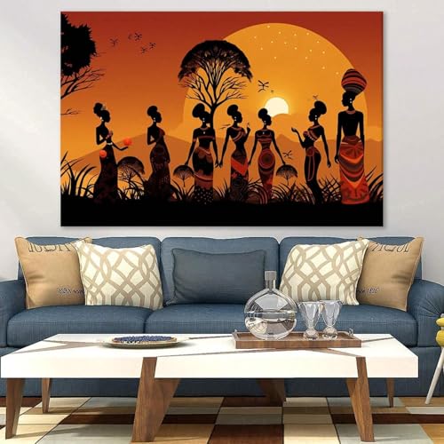 Tableau femme africaine moderne pour sublimer la déco d'une chambre à coucher élégante
