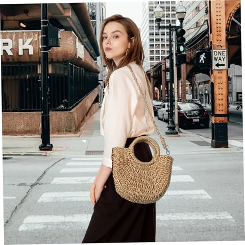 Woven Purse Straw Handbags for Women, Minimalist Summer Straw Beach Purse, Top Handle Woven Crossbody Shoulder Bag for Beach, Pool, Shopping, Dating, Coffee3