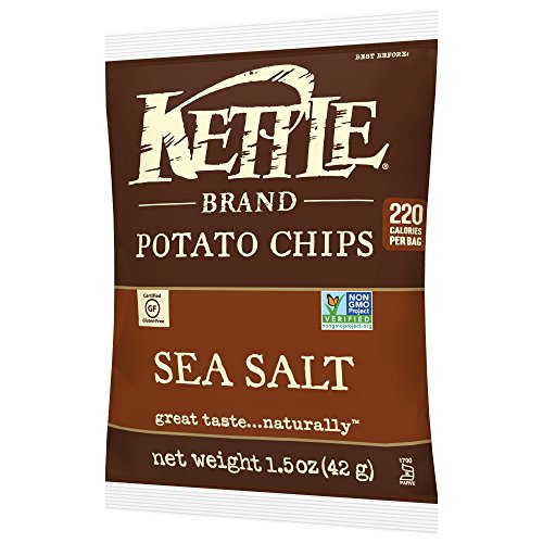 Image of Kettle Brand Potato Chips, Sea Salt, Single-Serve 1.5 Ounce (Pack of 64)