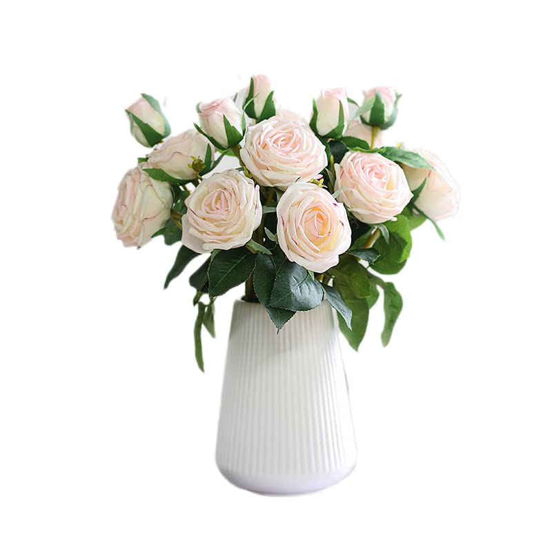 Zestaw sztucznych kwiatów doniczkowych, orchidea, symulowana róża, ceramiczny wazon, sztuczne kwiaty jedwabne, zestaw sztucznych kwiatów w ceramicznej butelce,