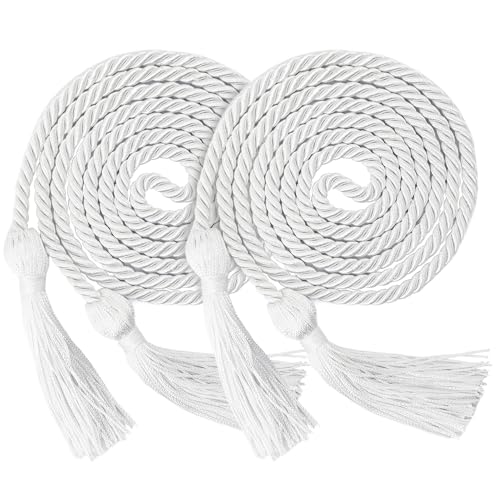 Image of GraduationMall Double Graduation Honor Cords White 68 inch