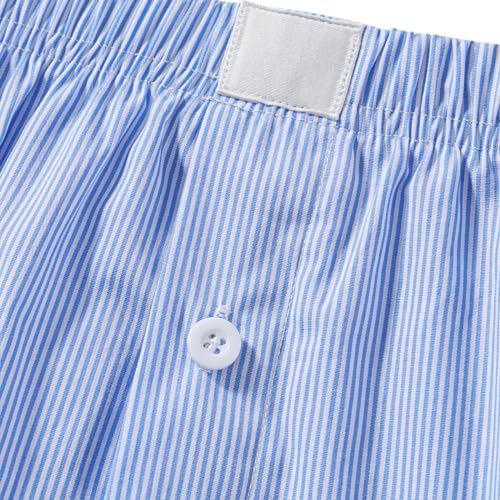 Image of Sumleno Womens Y2k Aesthetic Boxer Shorts Plaid Elastic Waist Lounge Pj Bottoms Summer Casual Gingham Pajamas Shorts