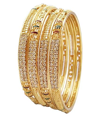 Image of Jewar Bangles Indian Rajasthani Handmade Meena Work Gold Plated Ad Traditional Jewelry gifting wedding party