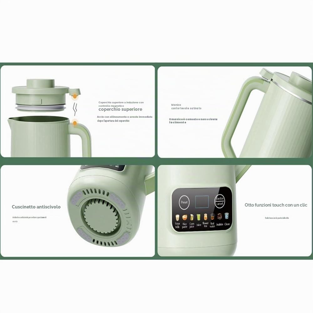 600W Macchina per Latte Vegetale, Macchina per Latte di Noci, Automatica 600ml, Programmabile Fino a 12H, 8 Programmi Automatici, per Avena, Soia, Noci, Frutta ecc Multifunzionale e Salute (Bianco)