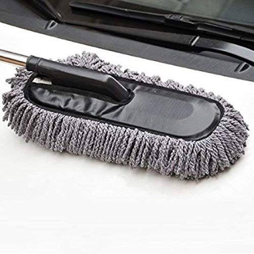 Image of Microfiber Flexible Car Cleaner Washable Duster, Car Wash Dust Wax Mop Car Duster with Handle and Grip (Multi)