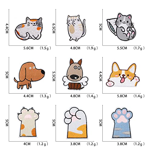 Nicime 33Pcs Cat Dog Paw Patches For Clothes, Iron On/Sew On Embroidery Applique, Decorative Cat Dog Paw Patch For Dresses Jeans Hats Shoes Shirts Jackets #TOP1